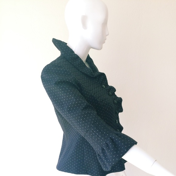 Armani Collezioni Ruffle Polka Dot Blazer Jacket - Picture 6 of 8